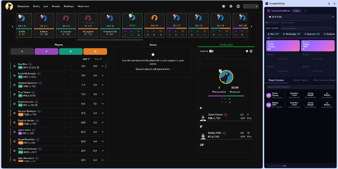 The extension tracking a daily draft